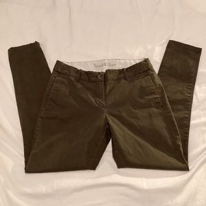 J. CREW Bennett Chino green slacks pants women 6